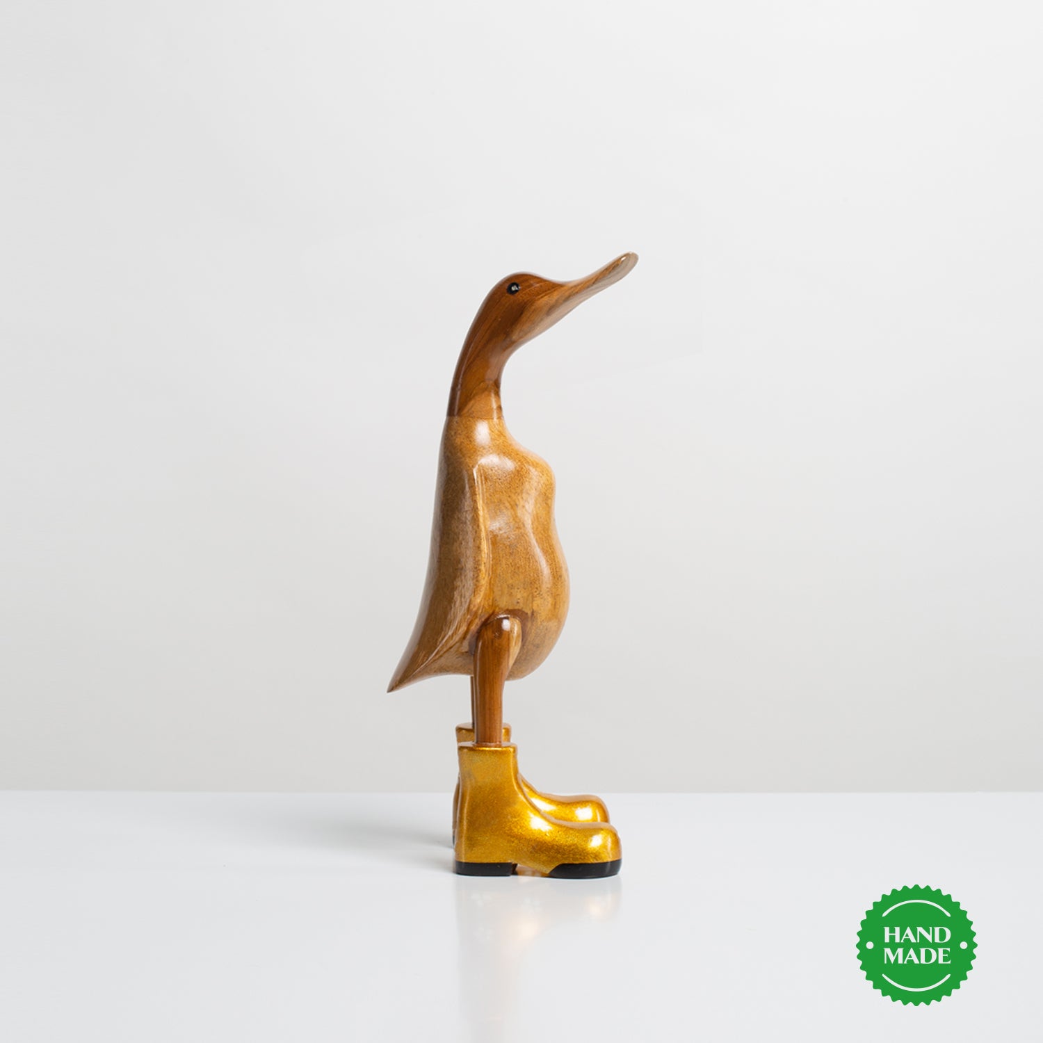 Ente aus Holz (Gold) kaufen  Gestiefelte Ente von Rikmani
