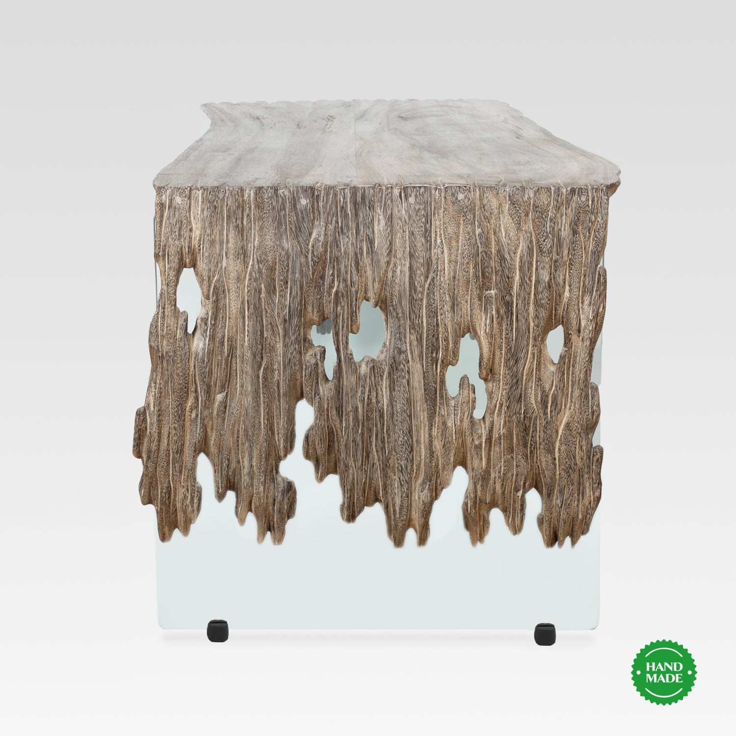 Tisch „GHOST“ mit Glasplatte | Massivholz