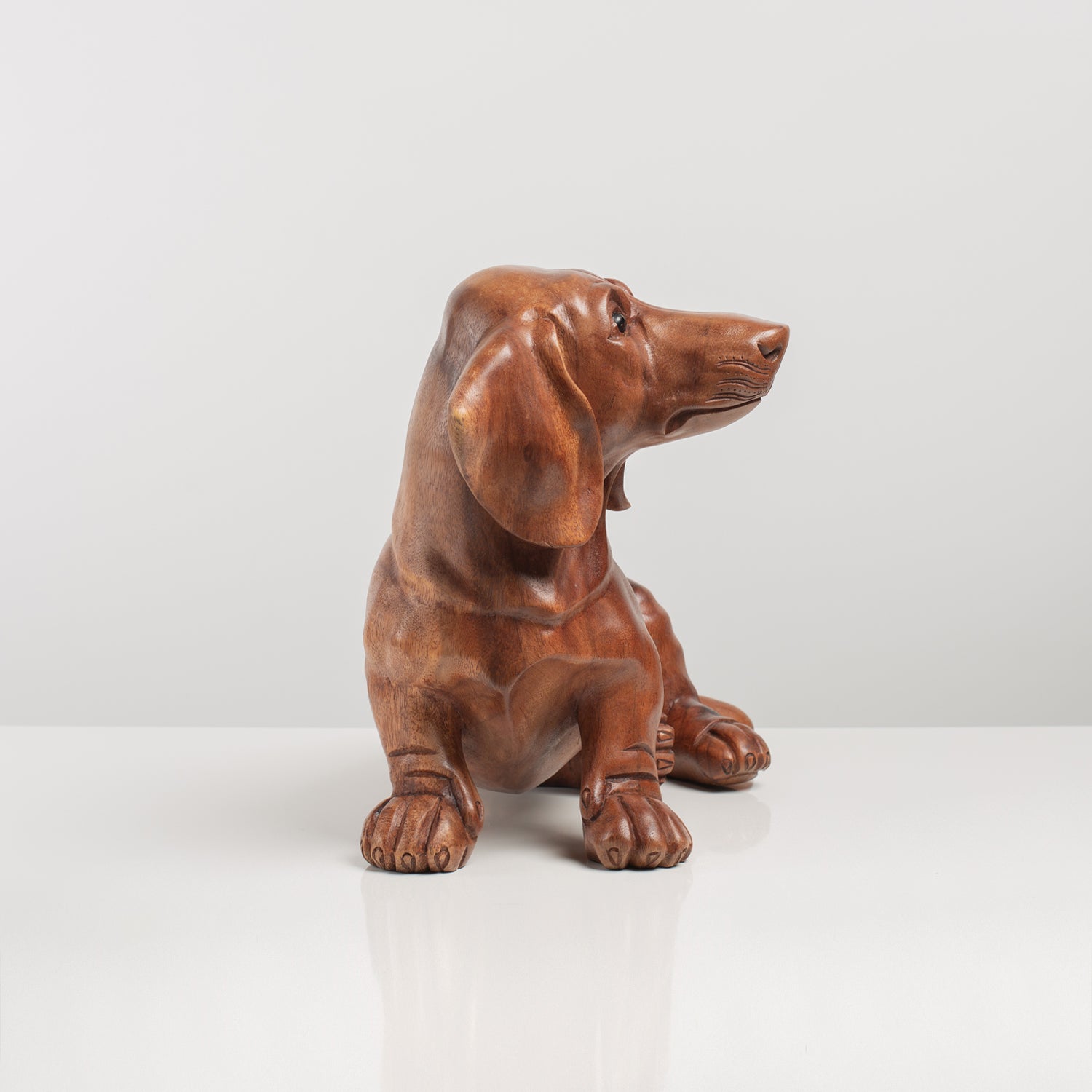Skulptur "DACKEL" - Vollholz - Onyx - Holzdeko - Geschenk - Hund aus Holz