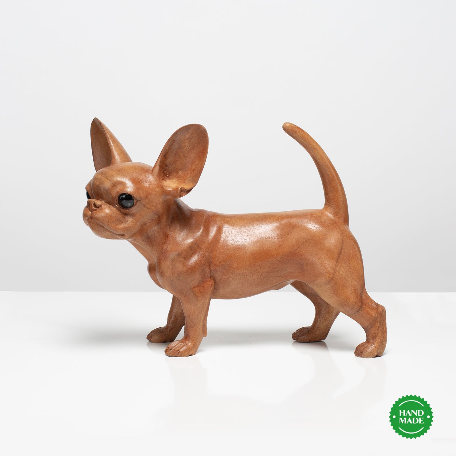 Holskulptur "CHIHUAHUA VIVI"- Holzdeko - Geschenk - Hund aus Holz