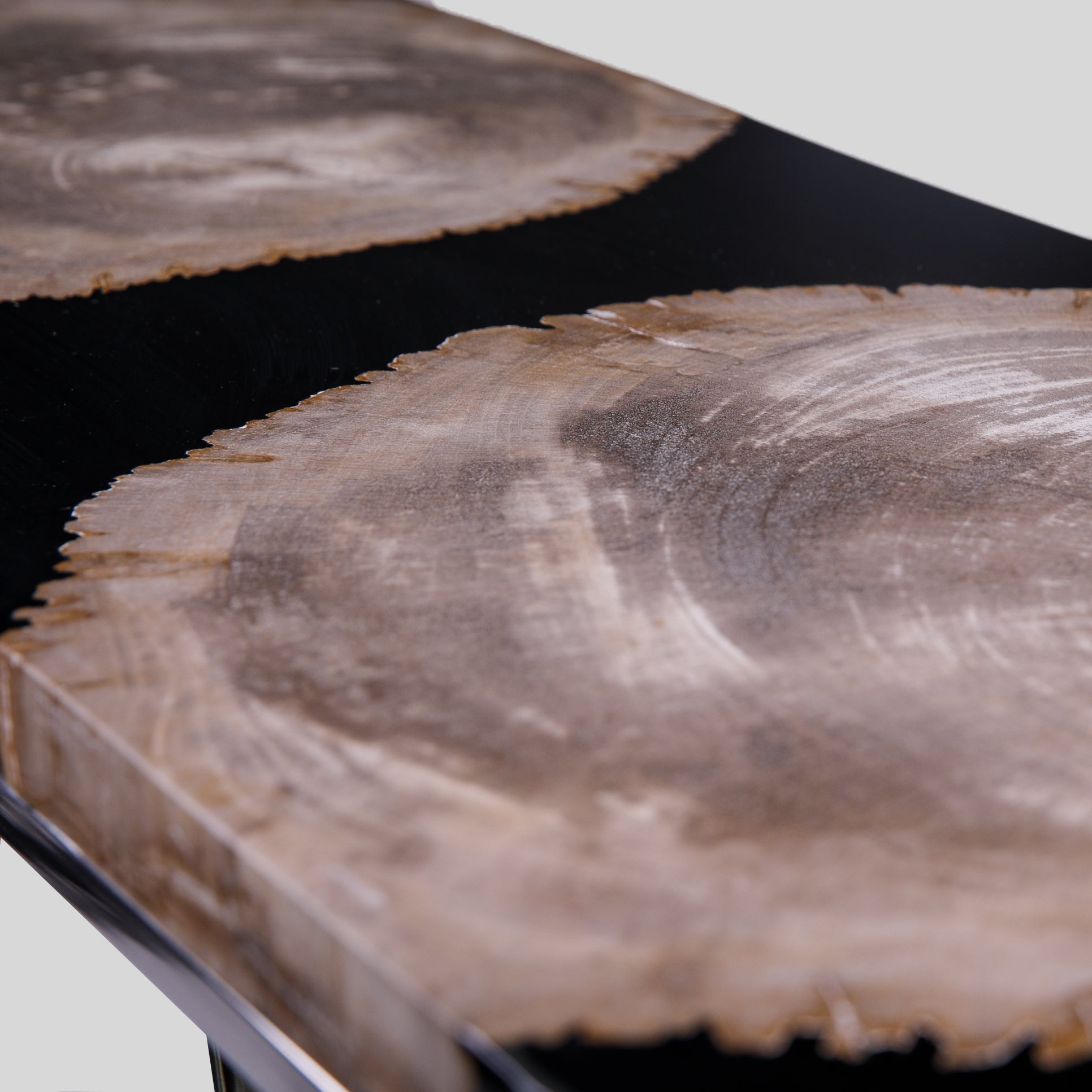 Tisch "AZTEK" (long) | Versteinertes Holz | Epoxidharz