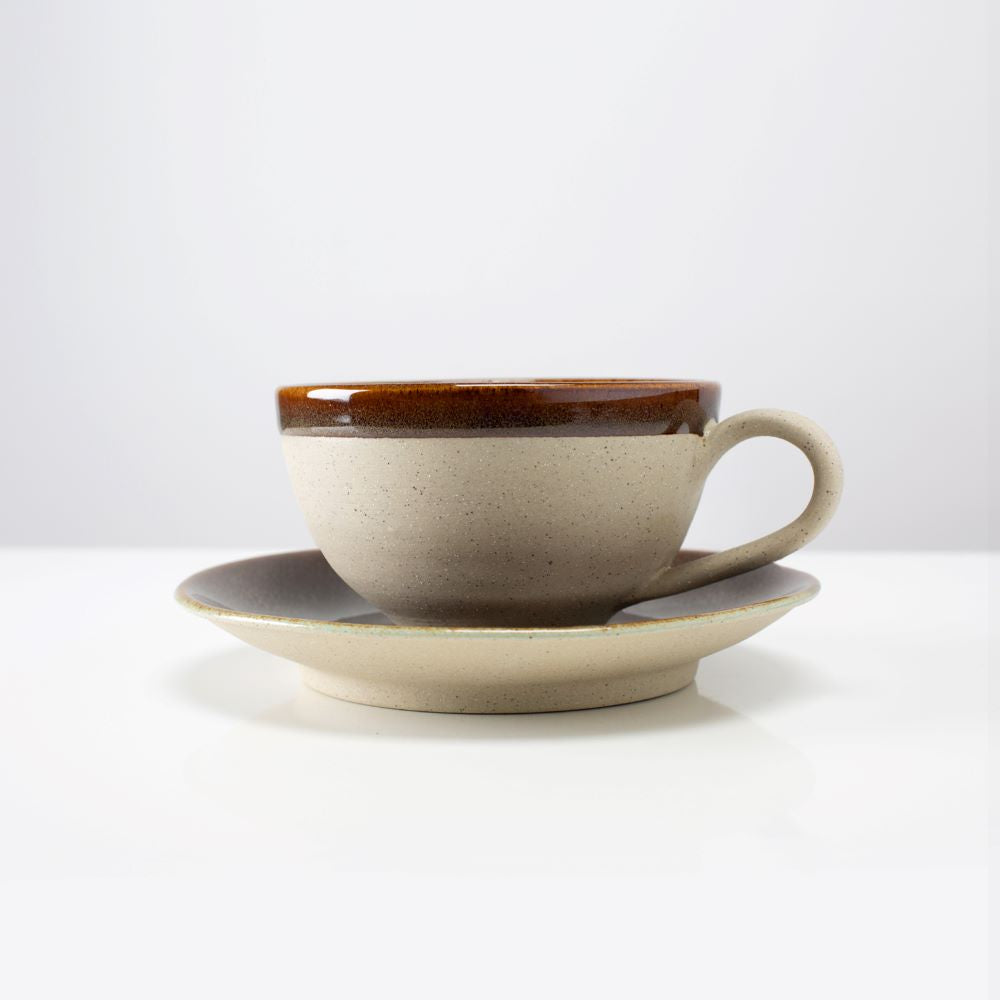 Kaffeetasse aus Keramik - mit brauner Glasur