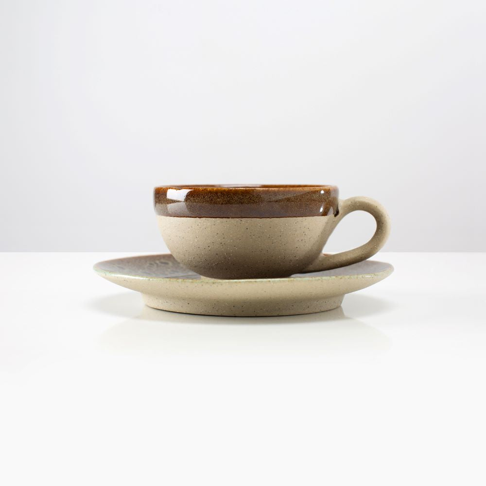 Kaffeetasse aus Keramik - mit brauner Glasur