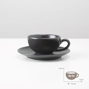 Bild in Slideshow öffnen, Kaffeetasse aus Keramik - mit grauer Glasur
