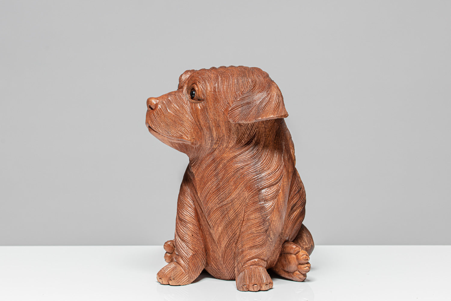 Skulptur "TERRIER" - Holzdeko - Geschenk - Hund aus Holz