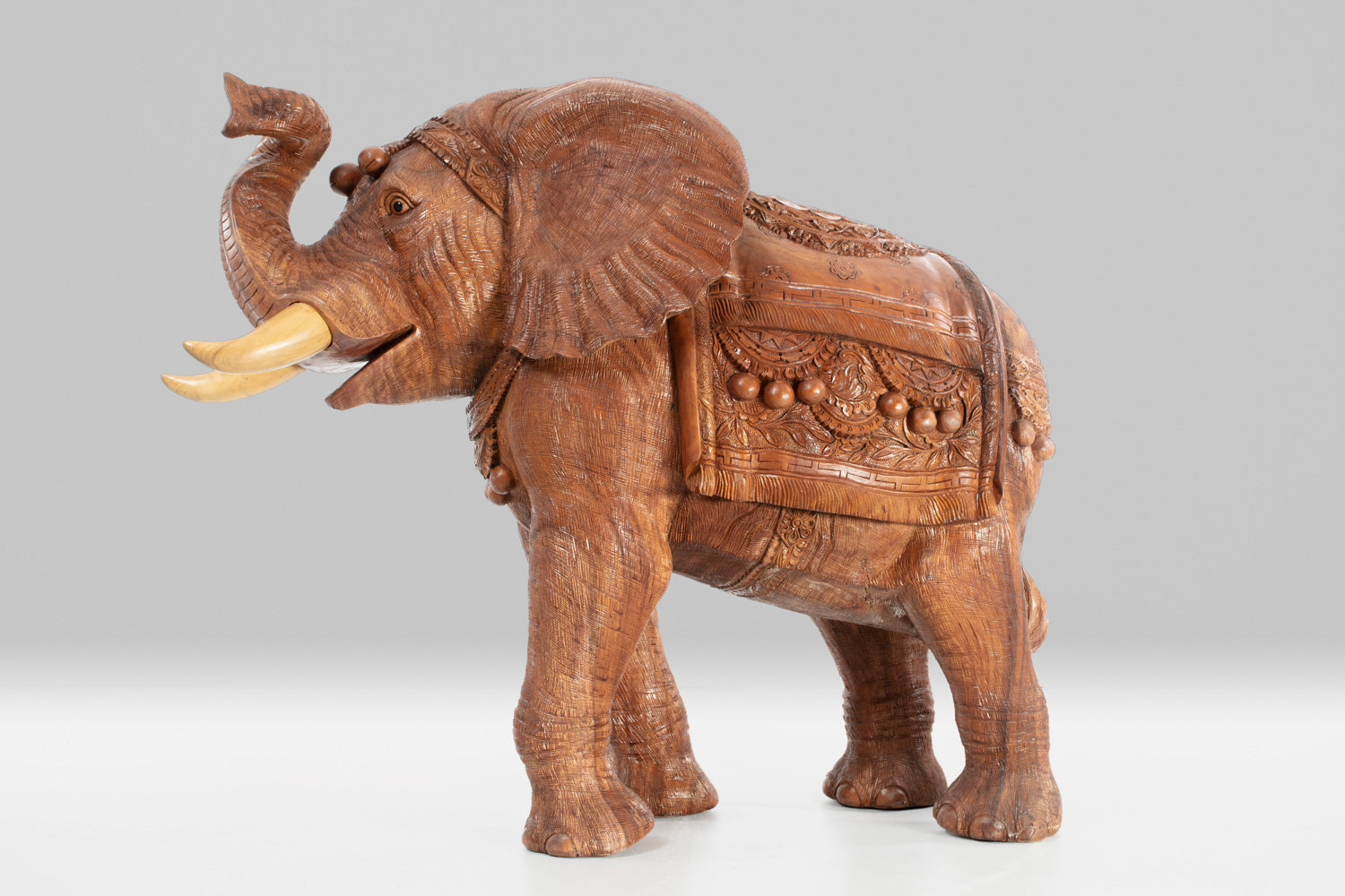 Holzskulptur Elefant "INDIA"