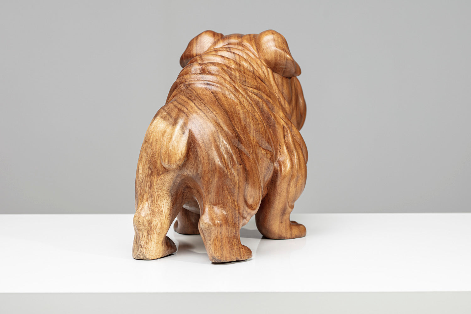 Skulptur "BULLDOGGE RIX" | Vollholz - Holzdeko - Geschenk - Hund aus Holz