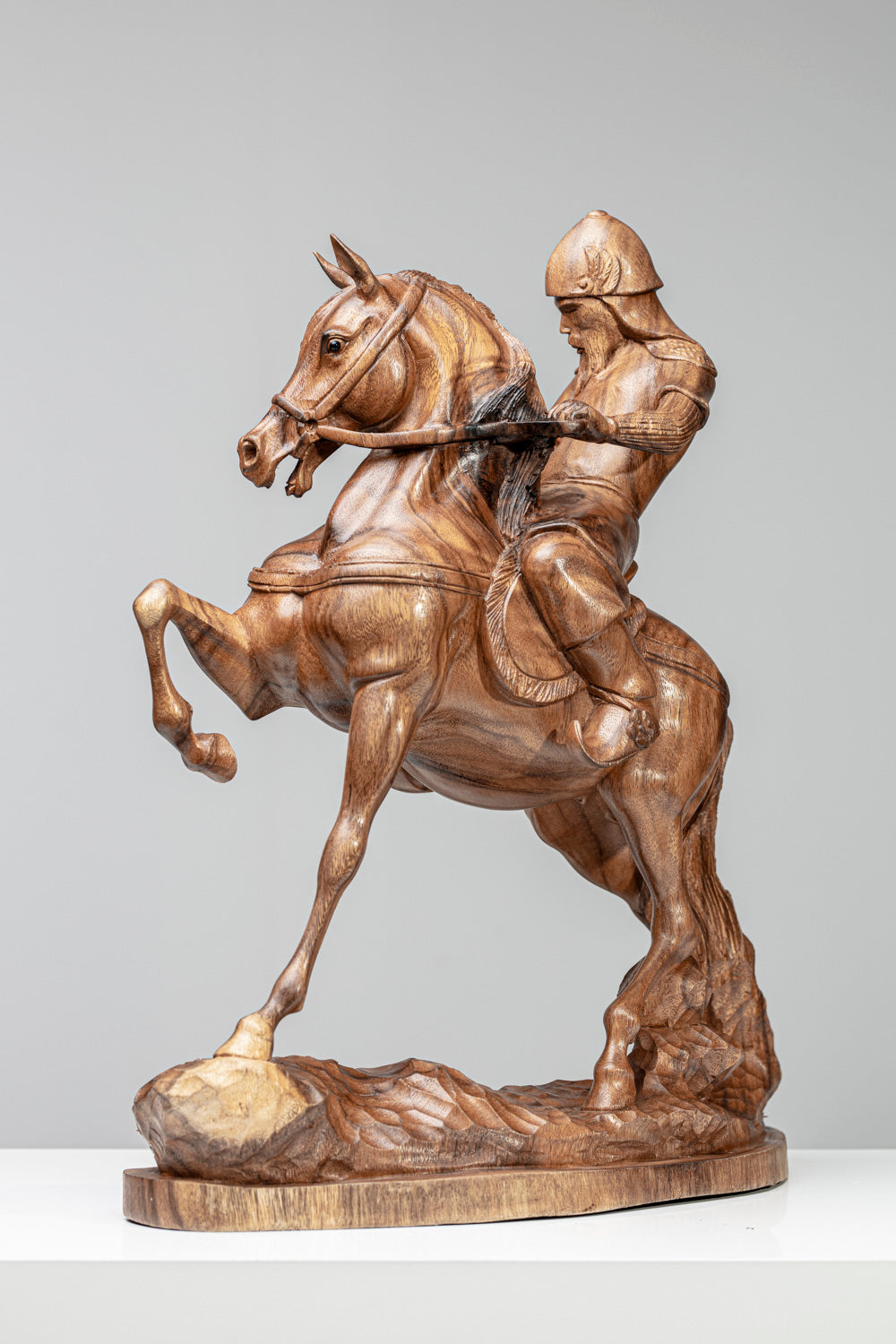 Pferdeskulptur "REITER" | Vollholz