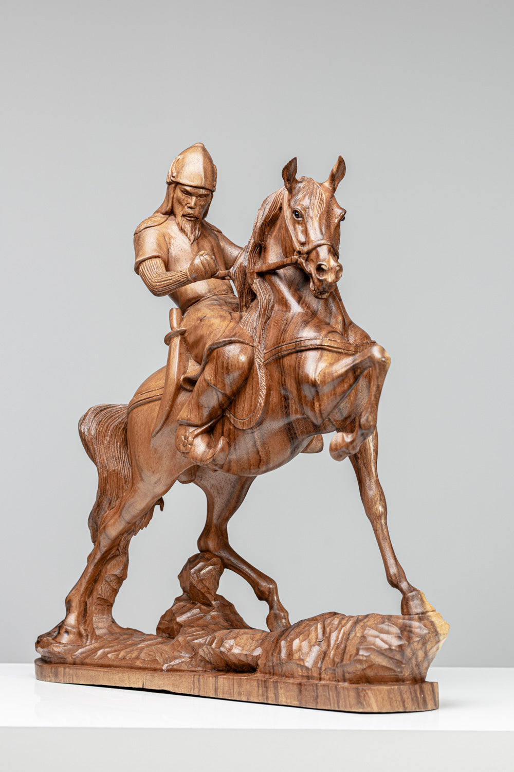 Pferdeskulptur "REITER" | Vollholz